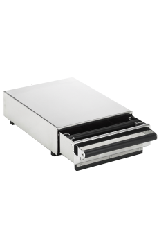 Concept Art Knock Box Tiroir en inox finitions caoutchouc P.450 mm