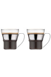 Bodum SET x 2 ASSAM Tasse verre Poignée métal 10oz/300ml