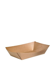 Sachet x 250 barquettes bateau kraft 13,5oz/400ml Sachet x 250 barquettes bateau kraft 13,5oz/400ml