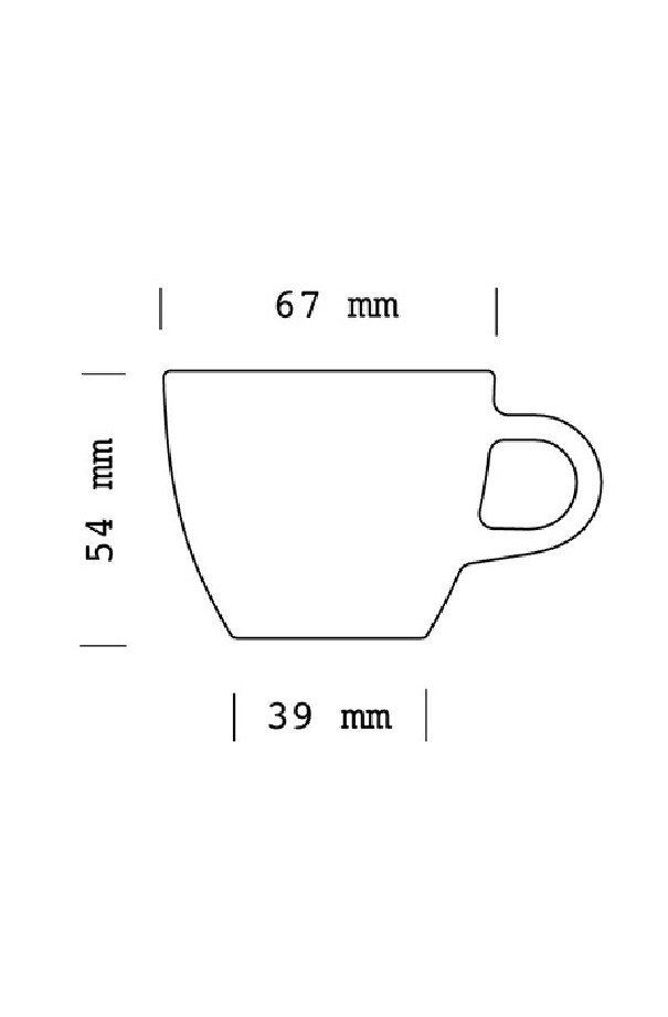 Set x 6 DEMITASSE tasse porcelaine 70ml Gris