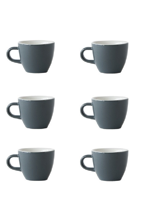 Set x 6 DEMITASSE tasse porcelaine 70ml Gris