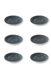 Set x 6 soucoupes porcelaine 110mm Gris