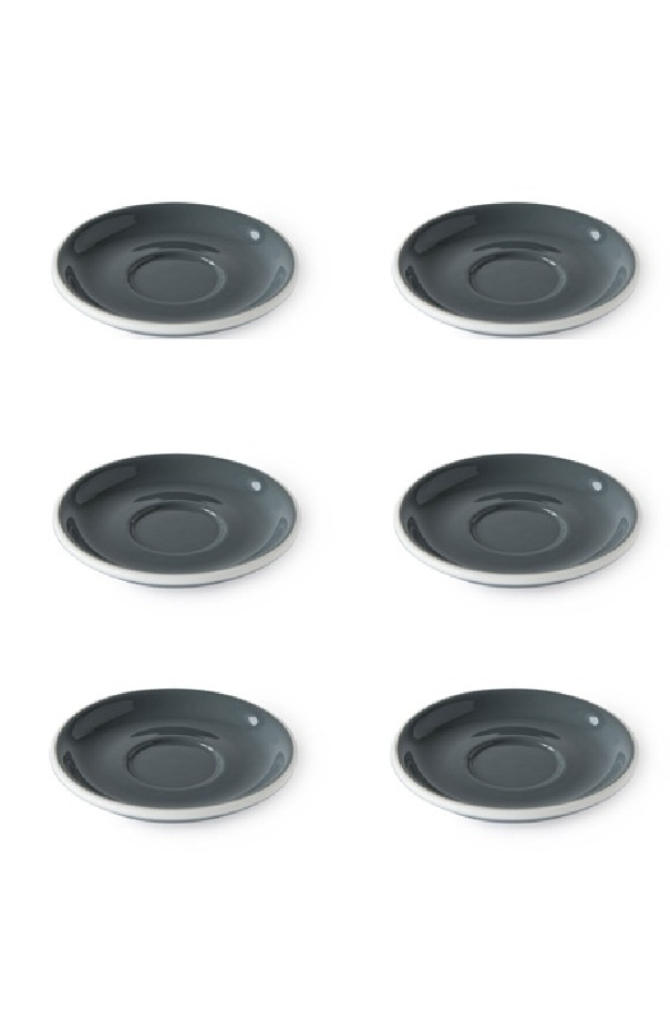 Set x 6 soucoupes porcelaine 110mm Gris
