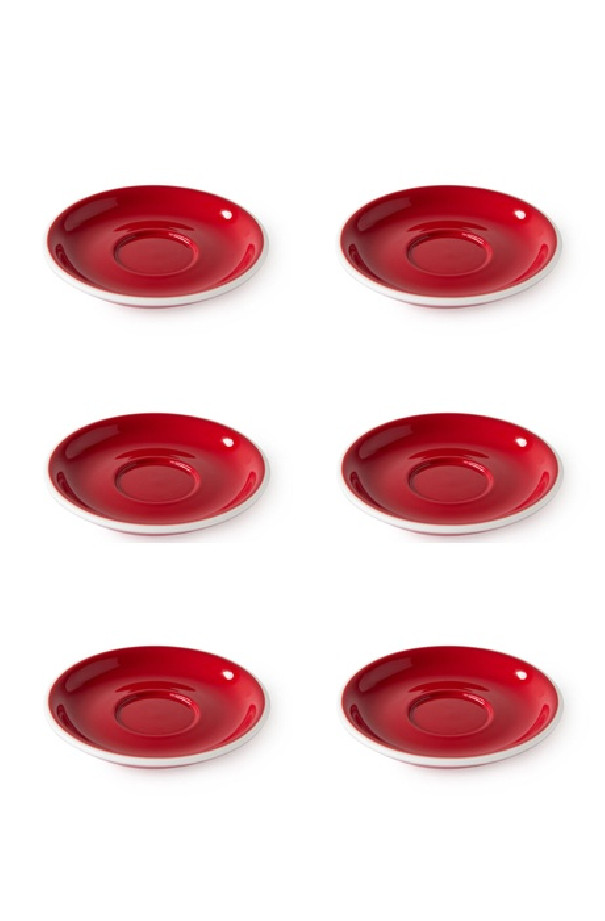 Set x 6 soucoupes porcelaine 110mm Rouge Set x 6 soucoupes porcelaine 110mm Rouge