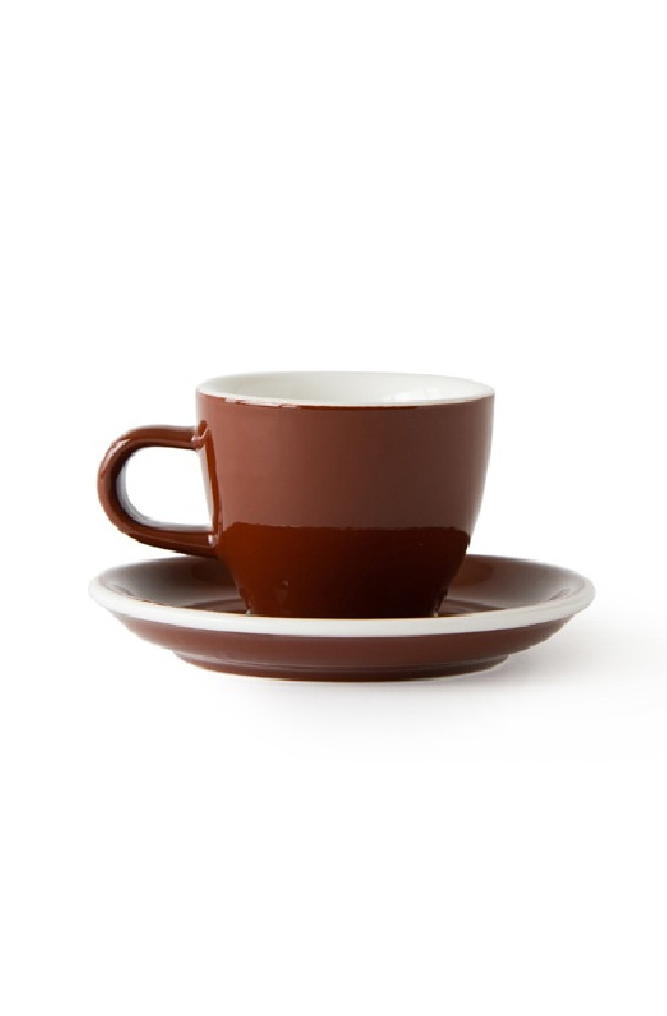 Set x 6 DEMITASSE tasse porcelaine 70ml Marron