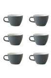 Set x 6 FLAT WHITE tasse porcelaine 150ml Gris