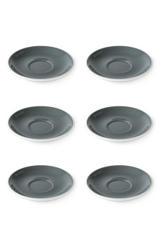 Set x 6 FLAT WHITE soucoupe porcelaine 140mm Gris