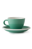 Set x 6 FLAT WHITE tasse porcelaine 150ml Vert