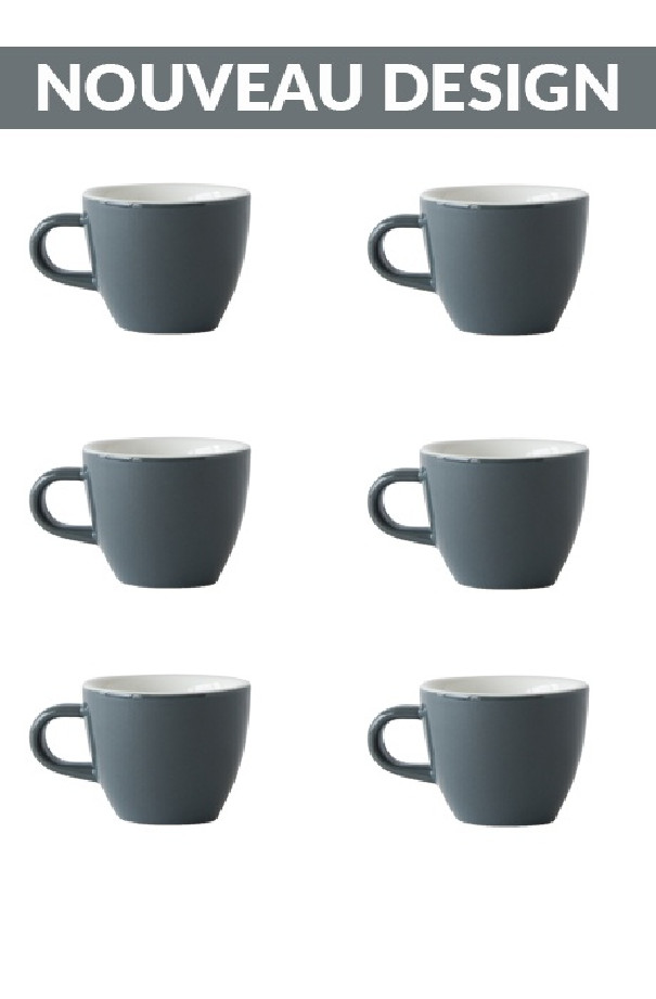 Set x 6 DEMITASSE tasse porcelaine 70ml Gris