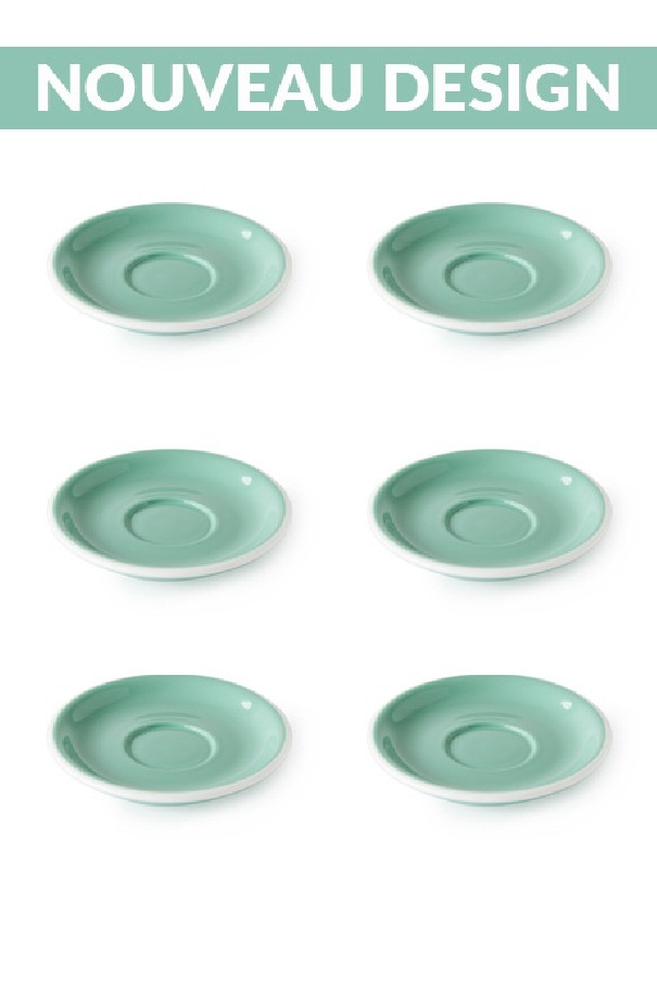 Set x 6 soucoupes porcelaine 110mm Vert