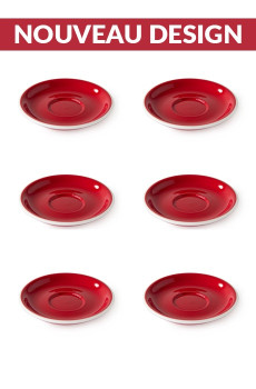 Set x 6 soucoupes porcelaine 110mm Rouge Set x 6 soucoupes porcelaine 110mm Rouge