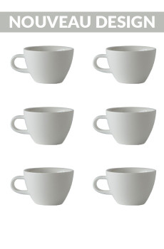 Set x 6 FLAT WHITE tasse porcelaine 150ml Blanc