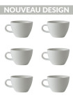 Set x 6 FLAT WHITE tasse porcelaine 150ml Blanc