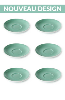 Set x 6 soucoupes porcelaine 140mm Vert