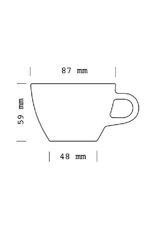 Set x 6 FLAT WHITE tasse porcelaine 150ml Noir Set x 6 FLAT WHITE tasse porcelaine 150ml Noir