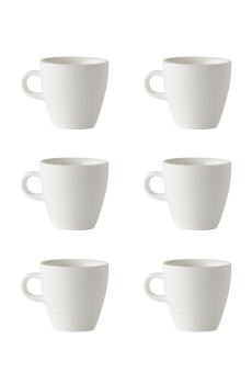 Set x 6 TULIP tasse porcelaine 170ml Blanc