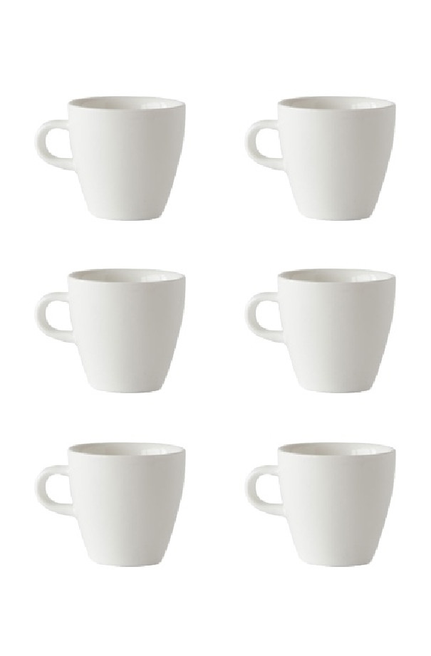 Set x 6 TULIP tasse porcelaine 170ml Blanc