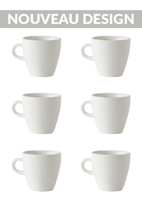 Set x 6 TULIP tasse porcelaine 170ml Blanc