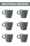 Set x 6 TULIP tasse porcelaine 170ml Gris