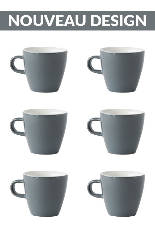 Set x 6 TULIP tasse porcelaine 170ml Gris