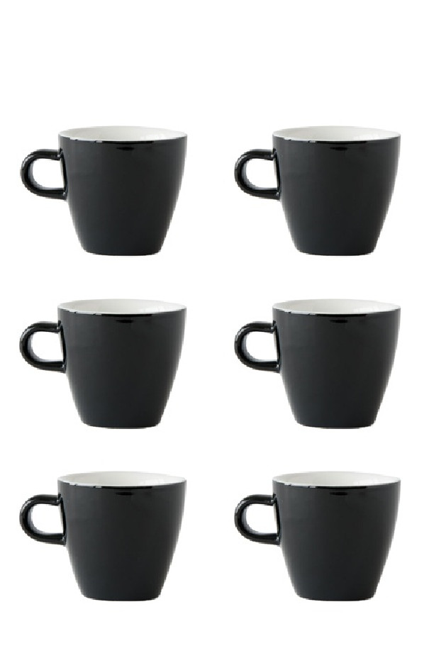 Set x 6 TULIP tasse porcelaine 170ml Noir