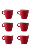 Set x 6 TULIP tasse porcelaine 170ml Rouge