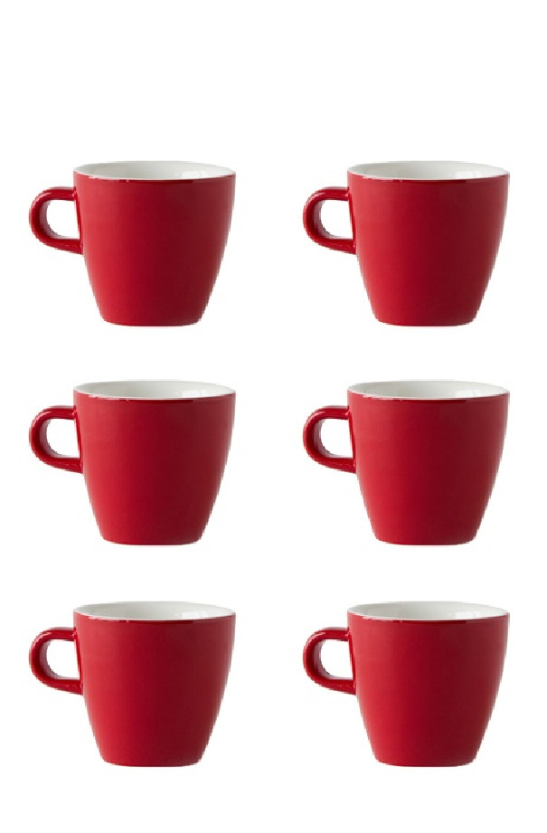 Set x 6 TULIP tasse porcelaine 170ml Rouge Set x 6 TULIP tasse porcelaine 170ml Rouge