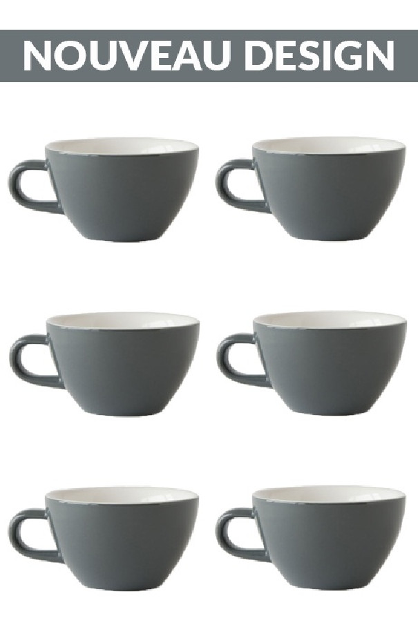 Set x 6 CAPPUCCINO tasse porcelaine 190ml Gris