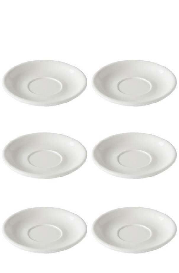 Set x 6 soucoupes porcelaine 150mm Blanc Set x 6 soucoupes porcelaine 150mm Blanc