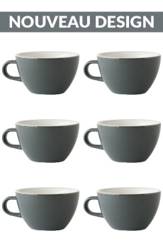 Set x 6 LATTE tasse porcelaine 280ml Gris