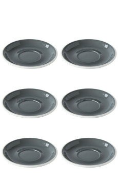 Set x 6 soucoupes porcelaine 150mm Gris
