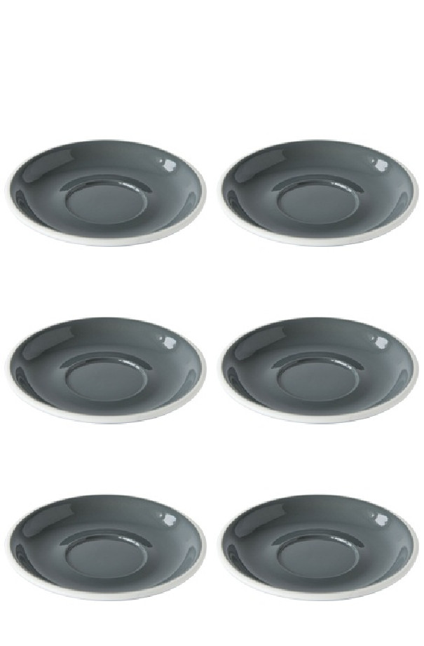Set x 6 soucoupes porcelaine 150mm Gris