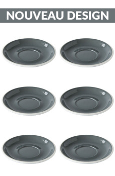 Set x 6 soucoupes porcelaine 150mm Gris