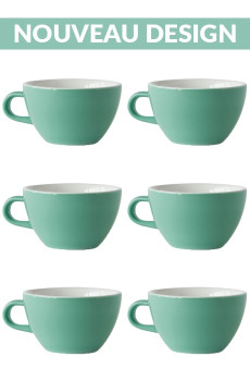 Set x 6 LATTE tasse porcelaine 280ml vert