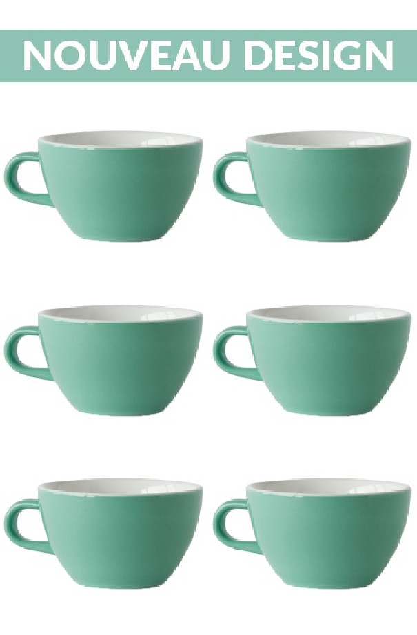 Set x 6 LATTE tasse porcelaine 280ml vert