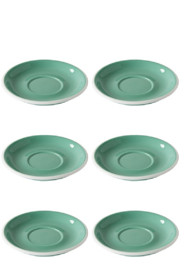 Set x 6 soucoupes porcelaine 150mm Vert Set x 6 soucoupes porcelaine 150mm Vert