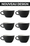 Set x 6 LATTE tasse porcelaine 280ml Noir
