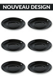 Set x 6 soucoupes porcelaine 150mm Noir