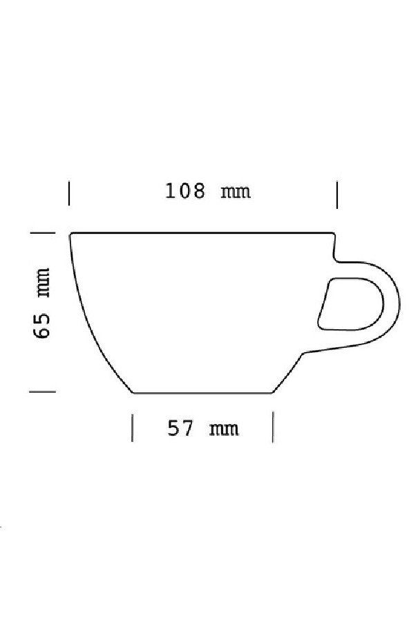 Set x 6 LATTE tasse porcelaine 280ml Marron