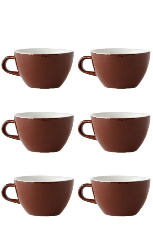 Set x 6 LATTE tasse porcelaine 280ml Marron