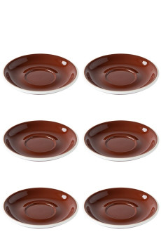 Set x 6 soucoupes porcelaine 150mm Marron