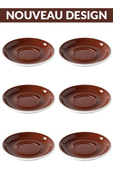 Set x 6 soucoupes porcelaine 150mm Marron