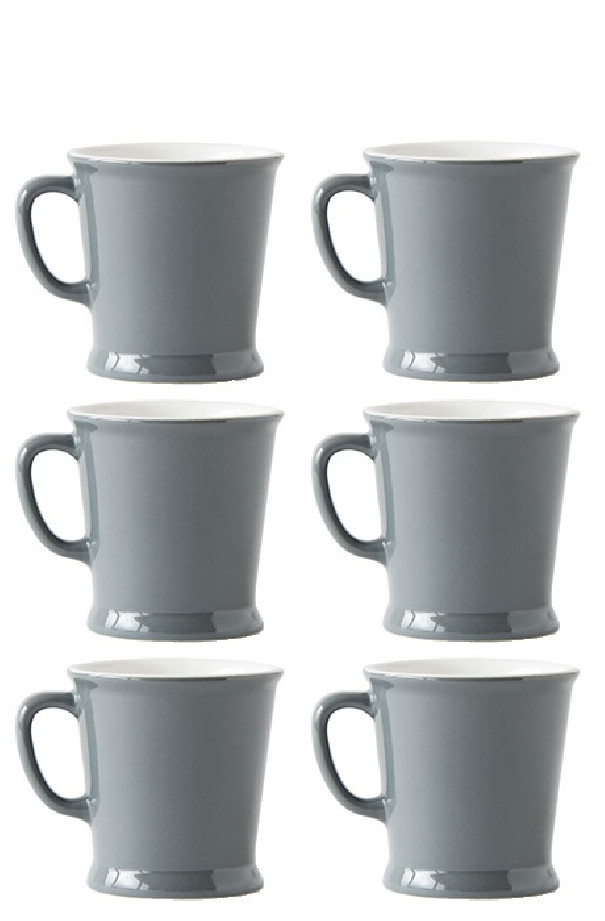 Set x 6 MUG porcelaine 230ml Gris Set x 6 MUG porcelaine 230ml Gris