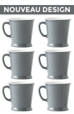 Set x 6 MUG porcelaine 230ml Gris