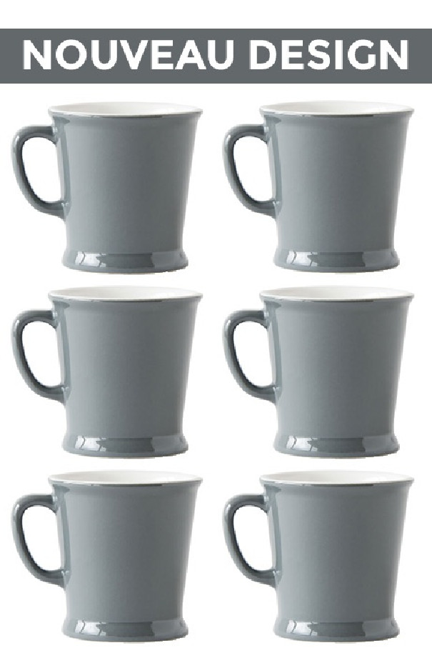 Set x 6 MUG porcelaine 230ml Gris