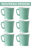 Set x 6 MUG porcelaine 230ml Vert