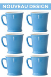 Set x 6 MUG porcelaine 230ml Bleu