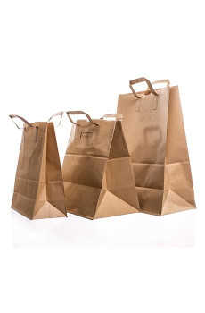 Sac SOS en papier kraft avec poignées H.320 X L.160 X P.350 mm x 250 Sac SOS en papier kraft avec poignées H.320 X L.160 X P.350 mm x 250
