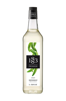 Sirop Peppermint menthe blanche bouteille verre 1L