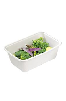 Couvercles PP pour bol rectangle pulpe de canne 25oz/750ml x25